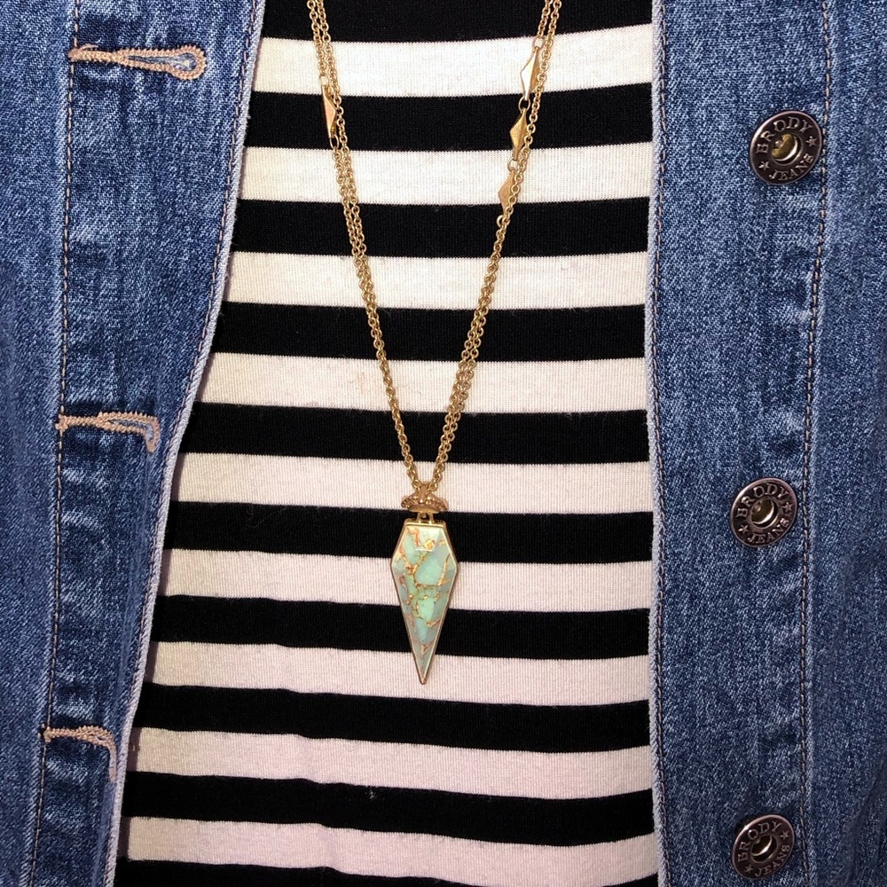 Stella and Dot Teal and Gold Necklace